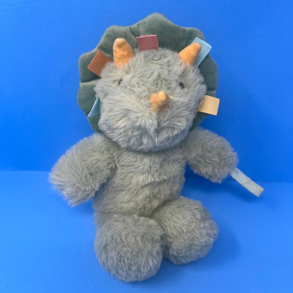 Cloud Island Triceratops Baby Rattle Plush Green Animal Nursery Sensory Toy - Picture 10 of 14